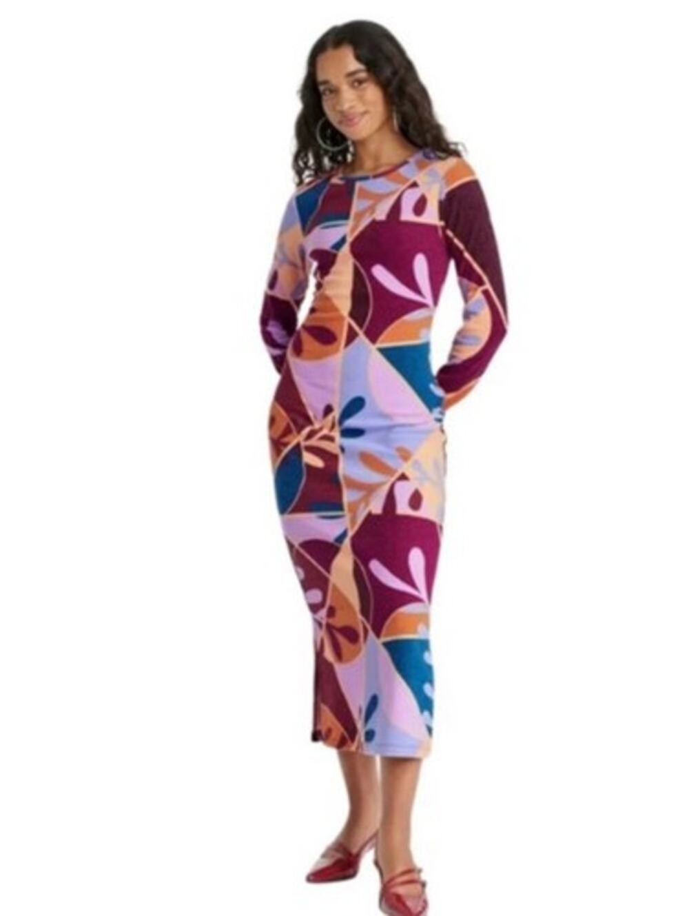 Latino Heritage Month Dress Women Small Multicolor Bodycon Geo Print Target NWT